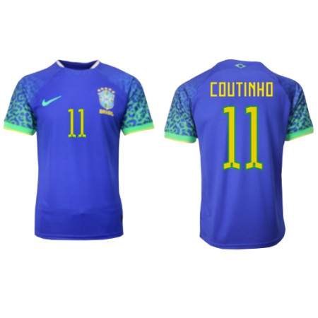 Brazylia Philippe Coutinho 11 Precz Koszulki Piłkarskie MŚ 2022 Krótki Rękaw